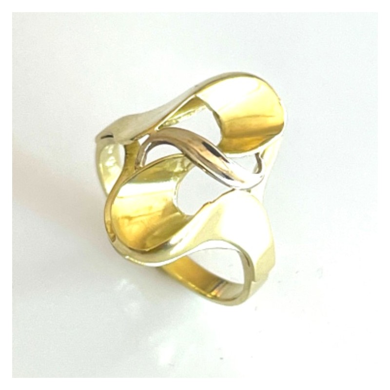 Prsten zlatý žluto-bílé zlato punc Čejka