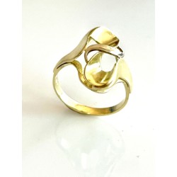 Prsten zlatý žluto-bílé zlato punc Čejka