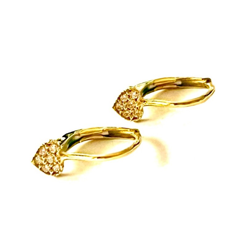 Zlaté náušnice 14 karátů srdíčka