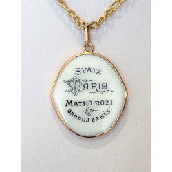 Zlatý přívěšek Panny Marie s Jezulátkem