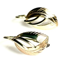 Zlaté náušnice kombinace žlutého a růžového zlata punc Čejka 2,30 gramů