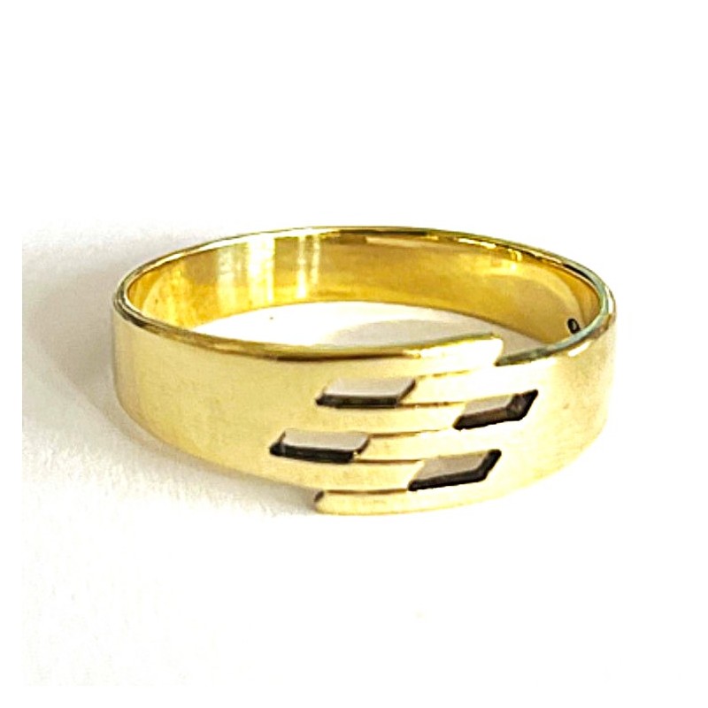 Masivní zlatý prsten ze 14 kar zlata – punc Čejka váha 4,07 gramů