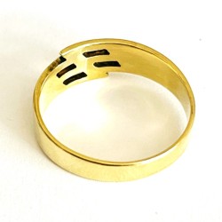 Masivní zlatý prsten ze 14 kar zlata – punc Čejka váha 4,07 gramů