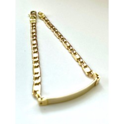 Masivní zlatý náramek s destičkou 21 cm – 10,70 gramů