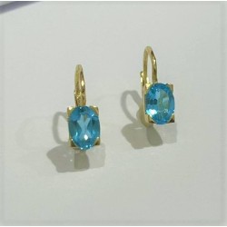 Zlaté náušnice 14 karátů s přírodními topasy