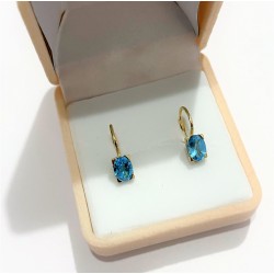 Zlaté náušnice 14 karátů s přírodními topasy