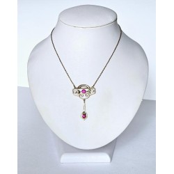 Secesní zlatý náhrdelník ze 14 karátového zlata