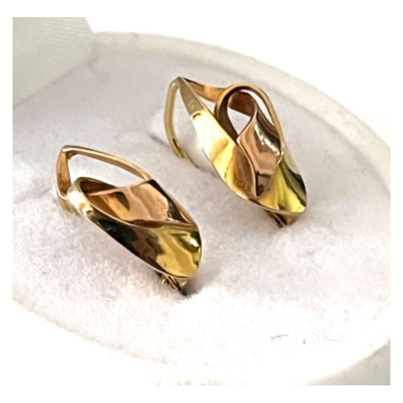 Starožitné zlaté náušnice 14 karátů punc Čejka 2,94 gramů