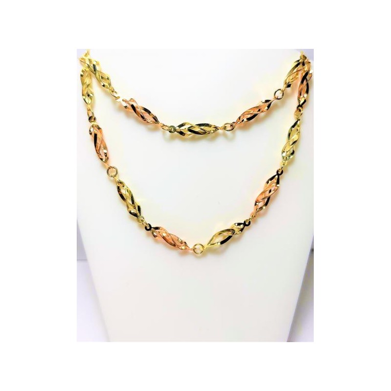 Zlatý náhrdelník ze žlutého a růžové zlata 6,77 gr