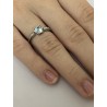 Zlatý prsten s přírodním světle modrým topasem a brilianty