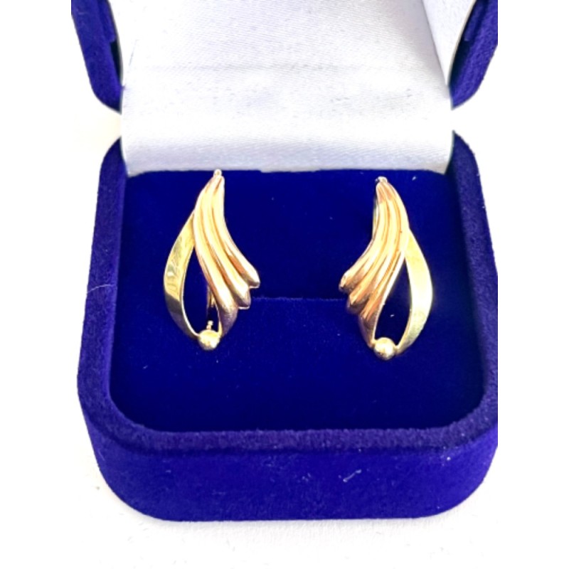 Zlaté náušnice ze žlutého a červeného zlata – punc Čejka 1,97 gramů