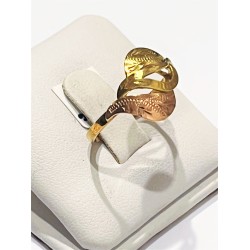 Zlatý prsten z růžového a žlutého zlata 1,93 gramů