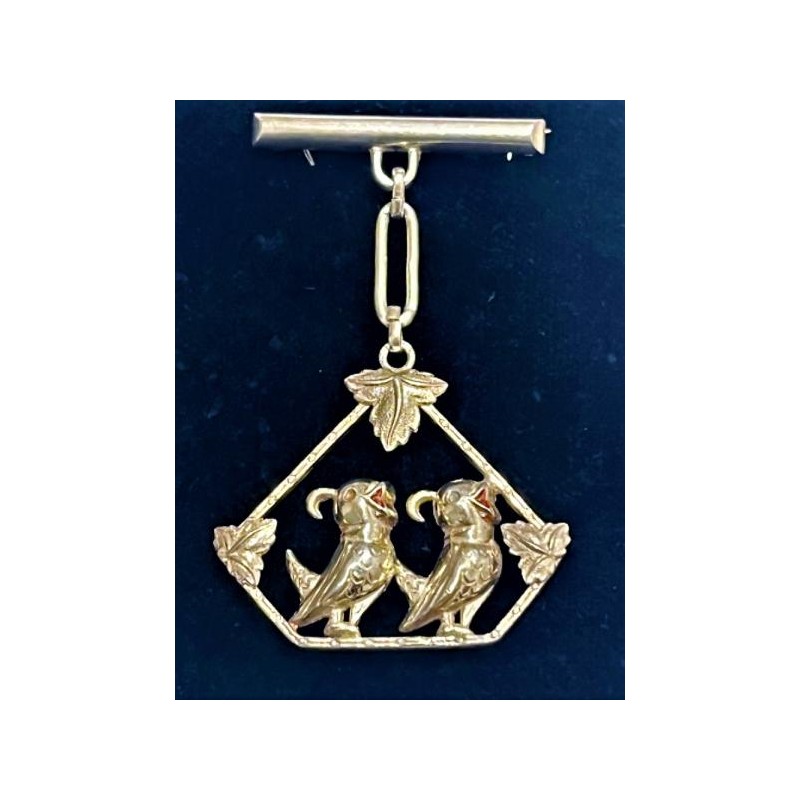 Krásná závěsná stříbrná brož s ptáčky