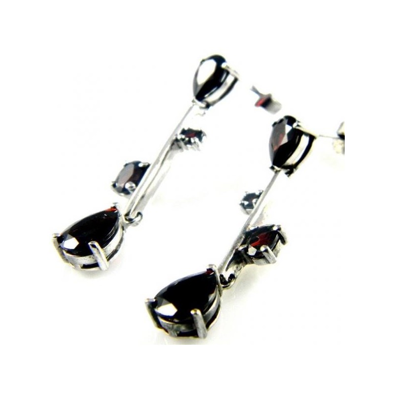 Stříbrné náušnice s přírodními kameny zn. ALO