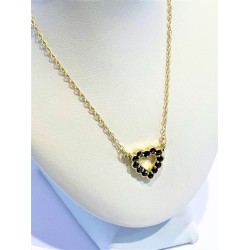 Stříbrný náhrdelník s granáty – srdíčko