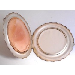 Starožitná stříbrná pudřenka  se zrcátkem -121,4 gramů