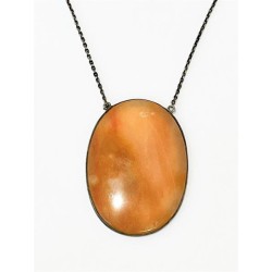 Stříbrný náhrdelník s velkým přírodním achátem