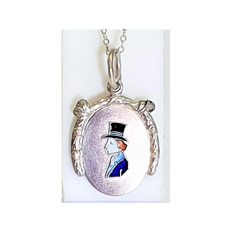 Stříbrný přívěsek se smaltem + řetízek