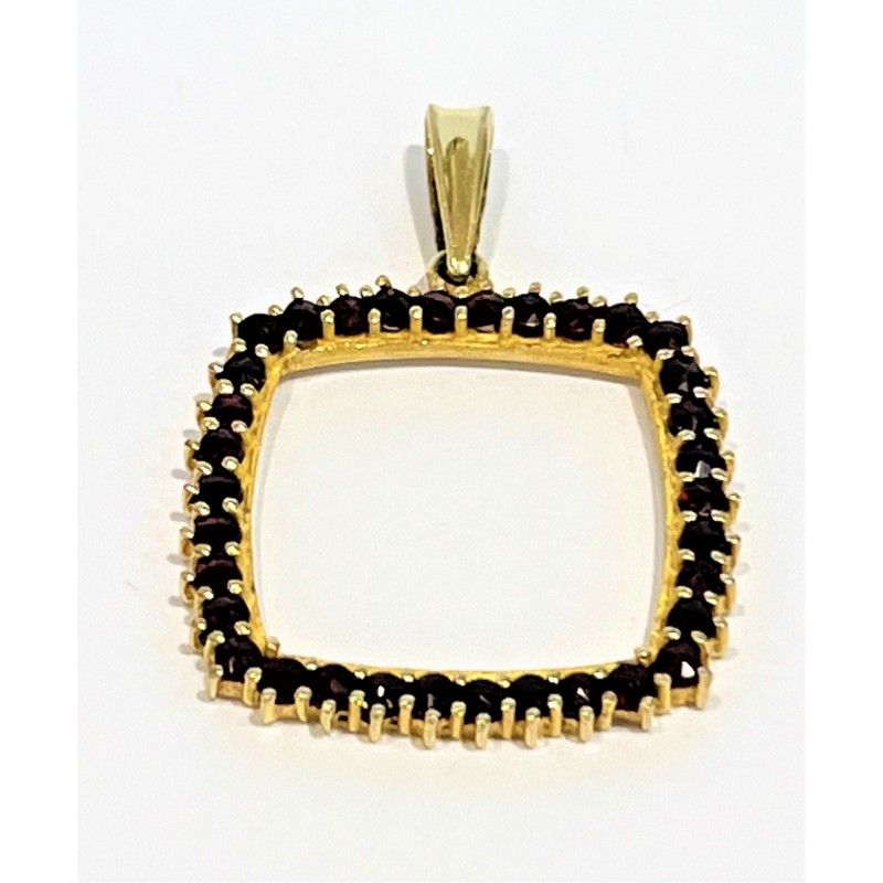 Krásný velký granátový přívěšek ve stříbře- perfektní stav